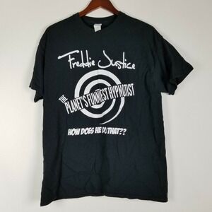 Freddie Justice Size‎ M Black T-shirt Gildan Hypnotist Tee Shirt Short Sleeve